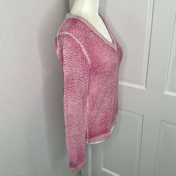 NWT Avant Toi STITCH V NECK Sweater Dark Rose Small Cotton/Linen - Picture 4 of 12